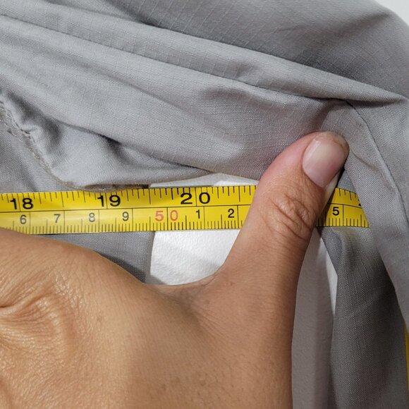 Contemporaine | Light Gray Button Front Casual Jacket Coat Pockets Cotton Medium - Picture 10 of 10